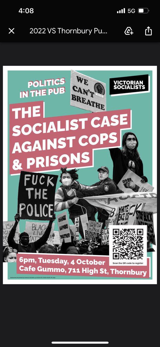 From one of our fantastic doorknock red today! Shame they weren’t home! We could have invited them to our politics in the pub: The Socialist case against Cops &amp; Prisons! victoriansocialists.org.au/civicrm-event/…