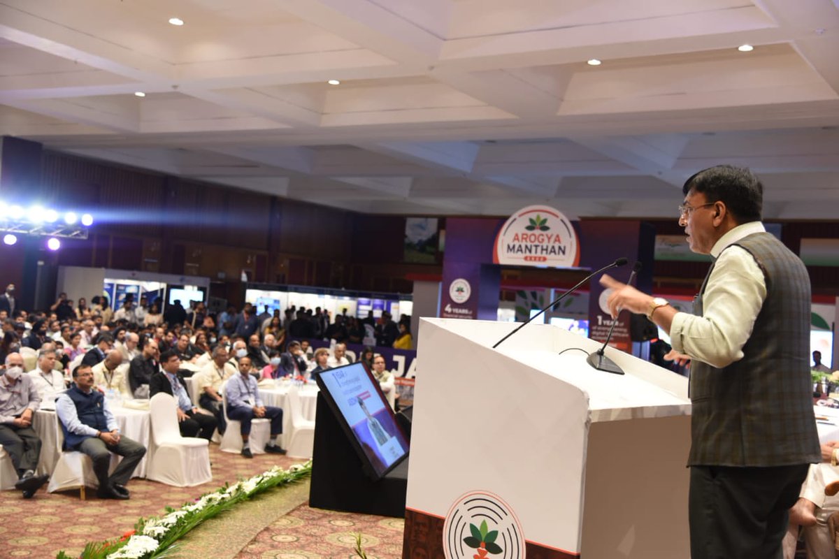 MoHFW_INDIA's tweet photo. #HealthForAll

Dr @mansukhmandviya inaugurated #ArogyaManthan2022 today in presence of Sh @AshwiniVaishnaw, @DrBharatippawar &amp; Dr. Vinod Paul @NITIAayog. https://t.co/KlZ9S4kuwn