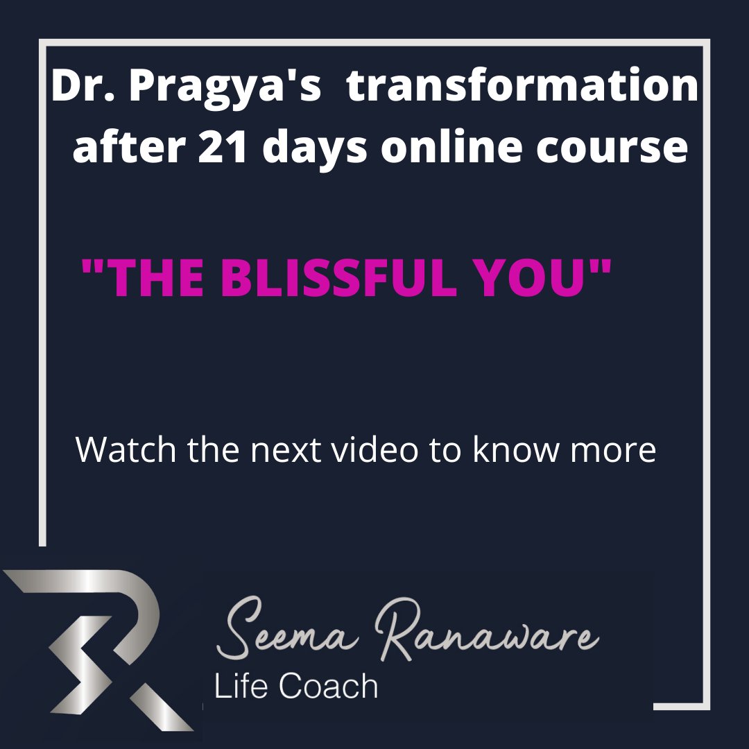 SeemaRanaware's tweet photo. Pragya after successfully completing MBBS degree which is an ambitious dream for so many wasn't happy . Sharing her transformation after 21 days course The Blissful You! 
Click here to book a ( Free) discovery session with me.. 

https://t.co/si1HYh02kg

#lifecoach #coaching https://t.co/ofWkcEM565