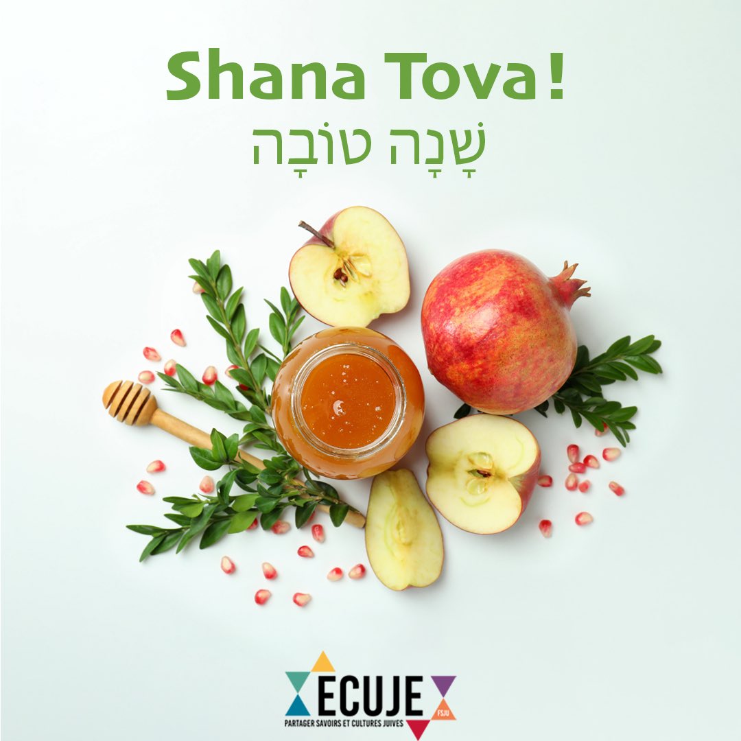 culturejuive's tweet photo. Toute l’équipe de l’ECUJE vous souhaite une belle et douce année 5783 #ShanaTova #chanatova https://t.co/y3PVtqxX1P