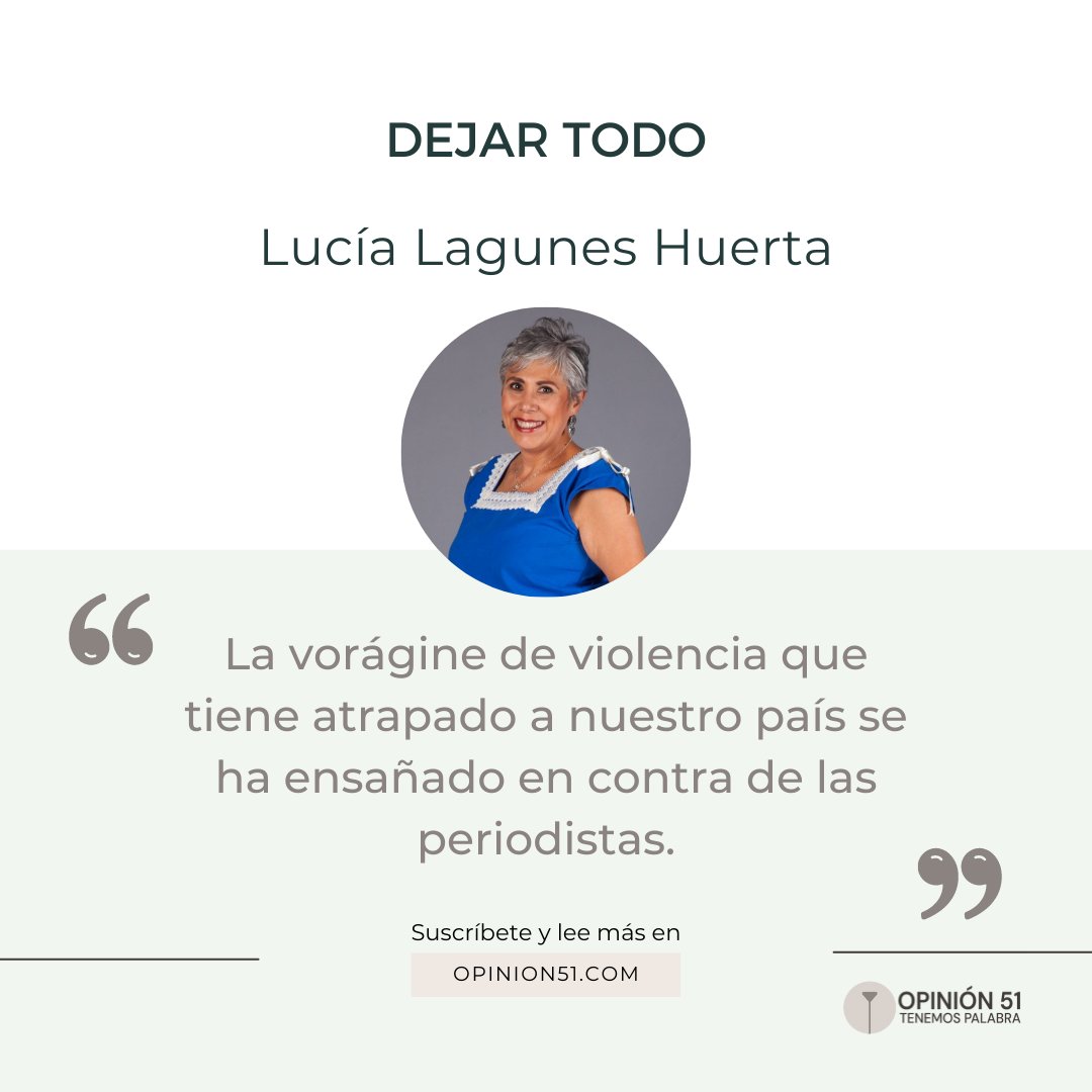 ✍🏼 Desde nuestro quehacer periodístico colocamos en el centro de la información al 51 por ciento de la población que somos las mujeres… 
 
Nos cuenta nuestra invitada, Lucía Lagunes Huerta [<a href="/lagunes28/">Lucía Lagunes Huerta</a>] 
 
✌🏼Acceso Libre | #Opinión51
 
🔗 opinion51.com/p/invitada-luc…