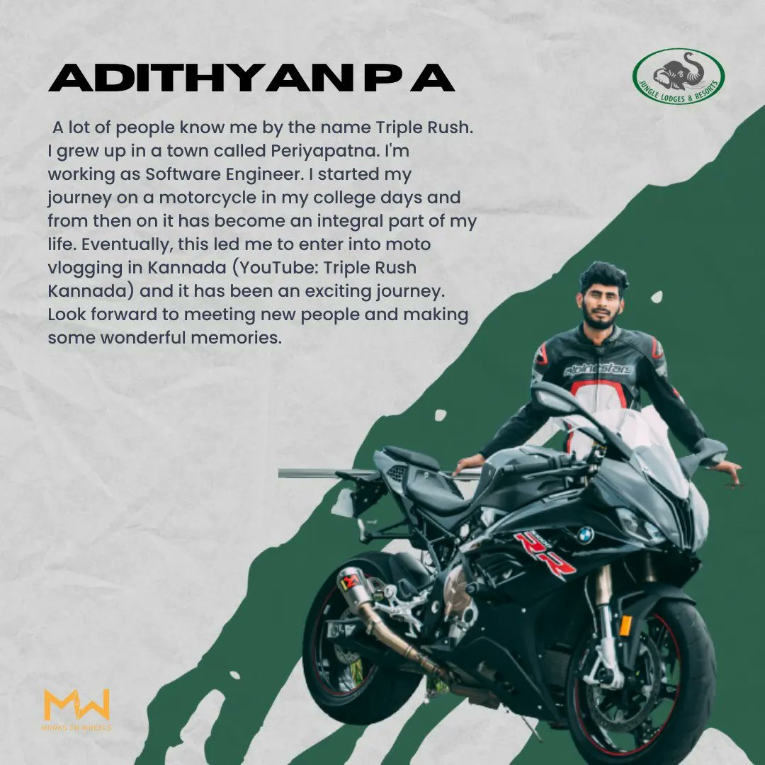 jungle_lodges's tweet photo. We would be travelling with some of your most loved travel influencers across the country!! 🌻

#monksonwheels #expthatmatters #junglelodgesandresorts #karnatakatourism #karnatakafocus #Junglelodges #JLR #roadtrip #roadtripkarnataka #wildlife #bikers #weekend https://t.co/L59HC9imwF