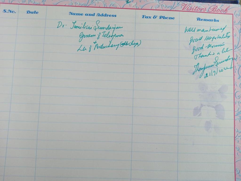AAI_Official's tweet photo. At #AAI’s @AirportUdaipur, Hon’ble Governor #Telangana and Lt. Governor #Puducherry @DrTamilisaiGuv  shared her motivating remarks in the visitor's book. She visited #Udaipur in order to inaugurate a workshop for women MLAs and other events. https://t.co/2ZNV97WHhf