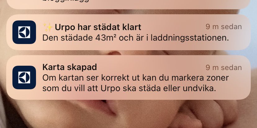 ⁦<a href="/ElectroluxSE/">Electrolux Sverige</a>⁩  Jag får upp någon annans notifikationer för robotdammsugaren jag testade 😂