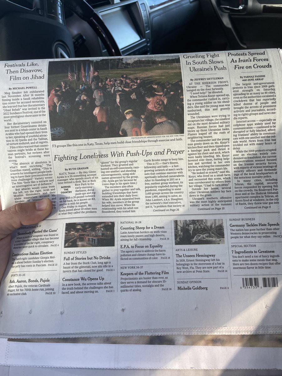 Front page of the <a href="/nytimes/">The New York Times</a>…

I hardly know what to say… big big things coming for <a href="/F3Nation/">F3</a>, men… big things…

Ready yourselves.