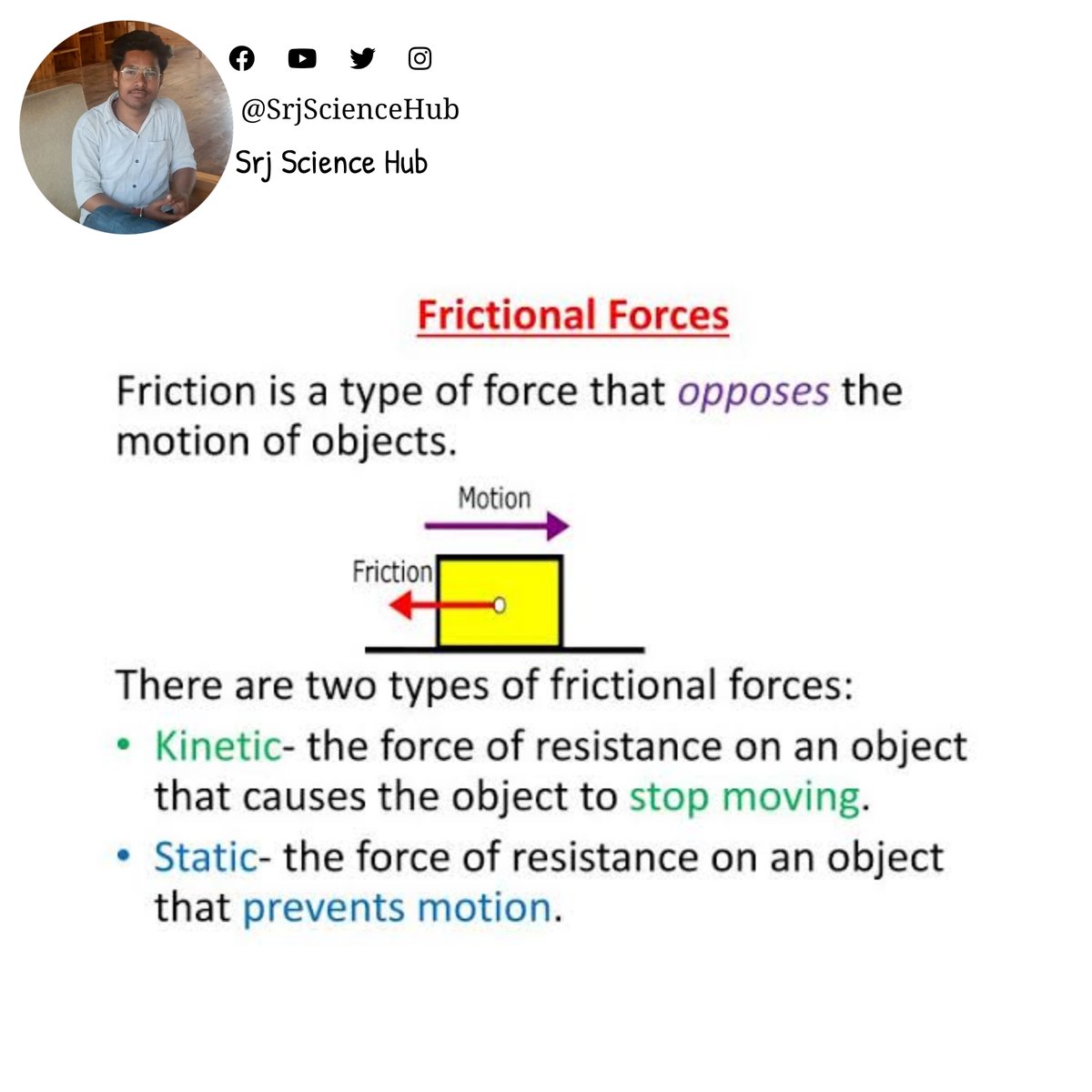 SrjScienceHub's tweet photo. ❝ Frictional #Forces ❞
#srjsciencehub #physics #chemistry #biology #science #sciencestudent #physicsnotes #sciencenotes #friction #selfstudy #sciencefacts #dynamicSpot #sciencefiction #sciencerules #physicsteacher #scientific #physicsfacts #physicslovers #kinetic #static #rest https://t.co/VmrFBZt8xy