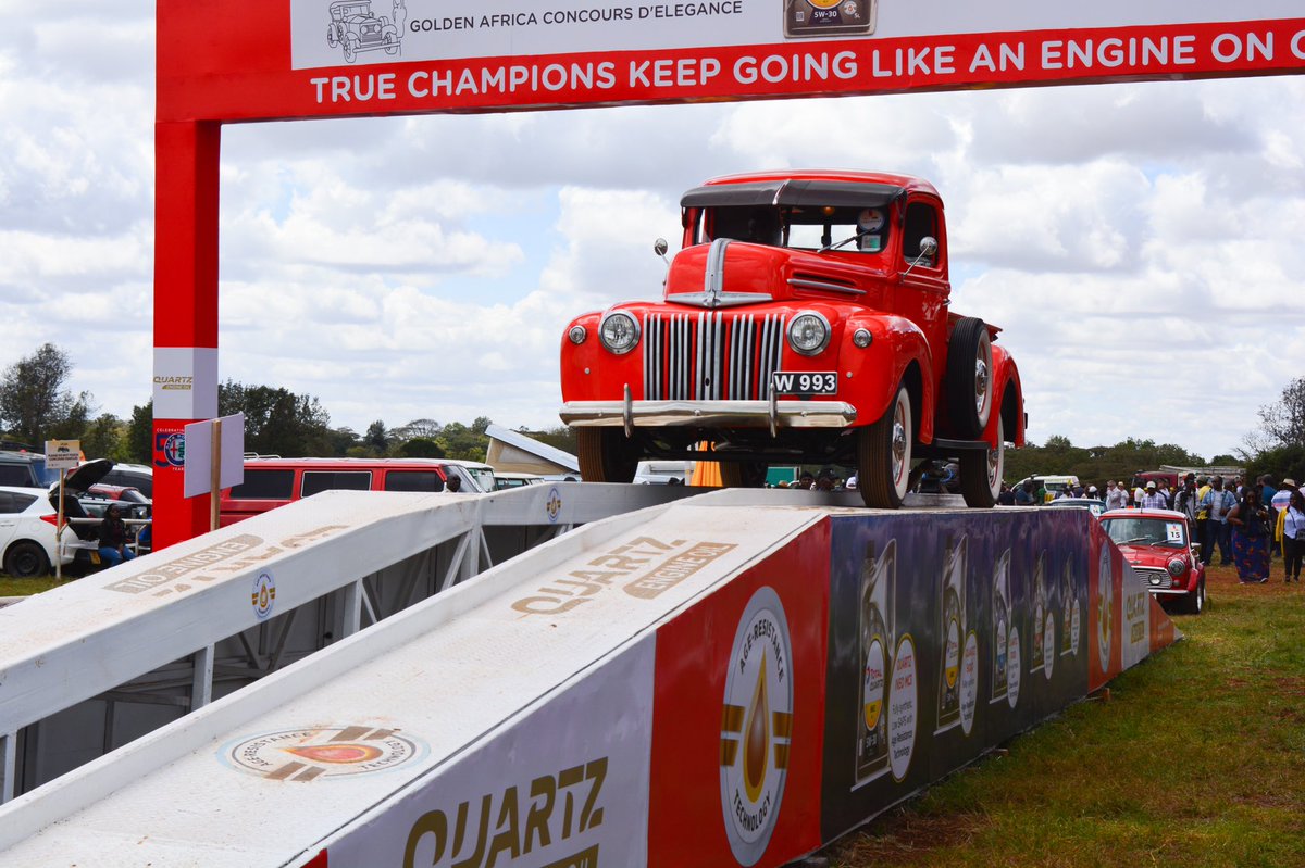 concours_kenya's tweet photo. A glimpse of a few cars on the @TotalEnergiesKE ramp where judges inspect the underside of the car #ConcoursKenya https://t.co/Agef084opb