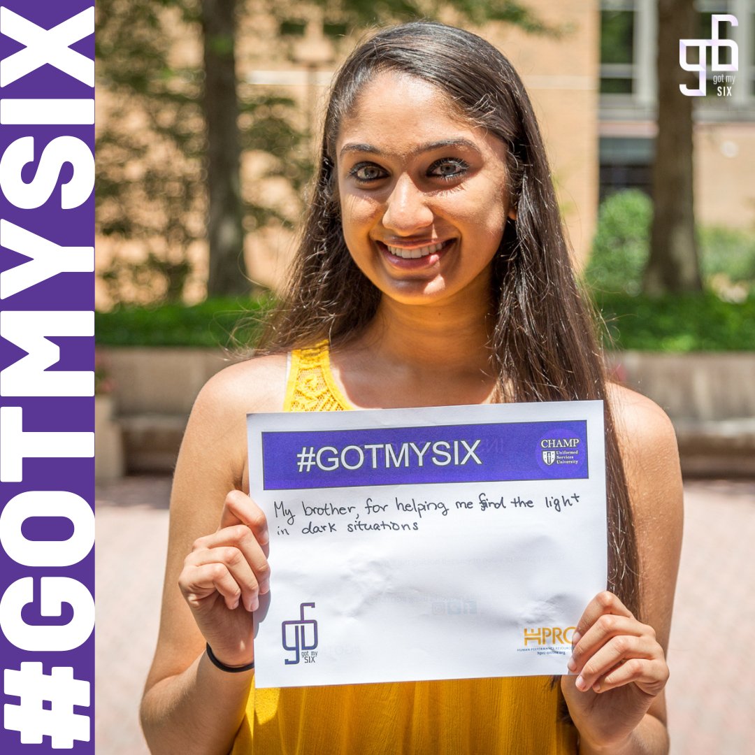 HPRConline's tweet photo. “My brother, for helping me find the light in dark situations.”
Who's got your six? Join the #GotMySix campaign to express gratitude to those who support you.
#GratitudeChallenge https://t.co/nIB6PQWhYy