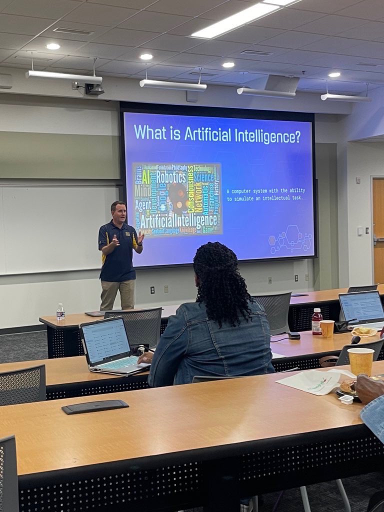 UHurdRight's tweet photo. Had a great time at GA Tech yesterday introducing AI and machine learning tools to other educators from GA and AL. Thank you @here4itall for being my dynamic duo and thank you  @CSTAGeorgia for the opportunity you’re providing for teachers! @CS4All_GCPS https://t.co/7NOWVcPAG4