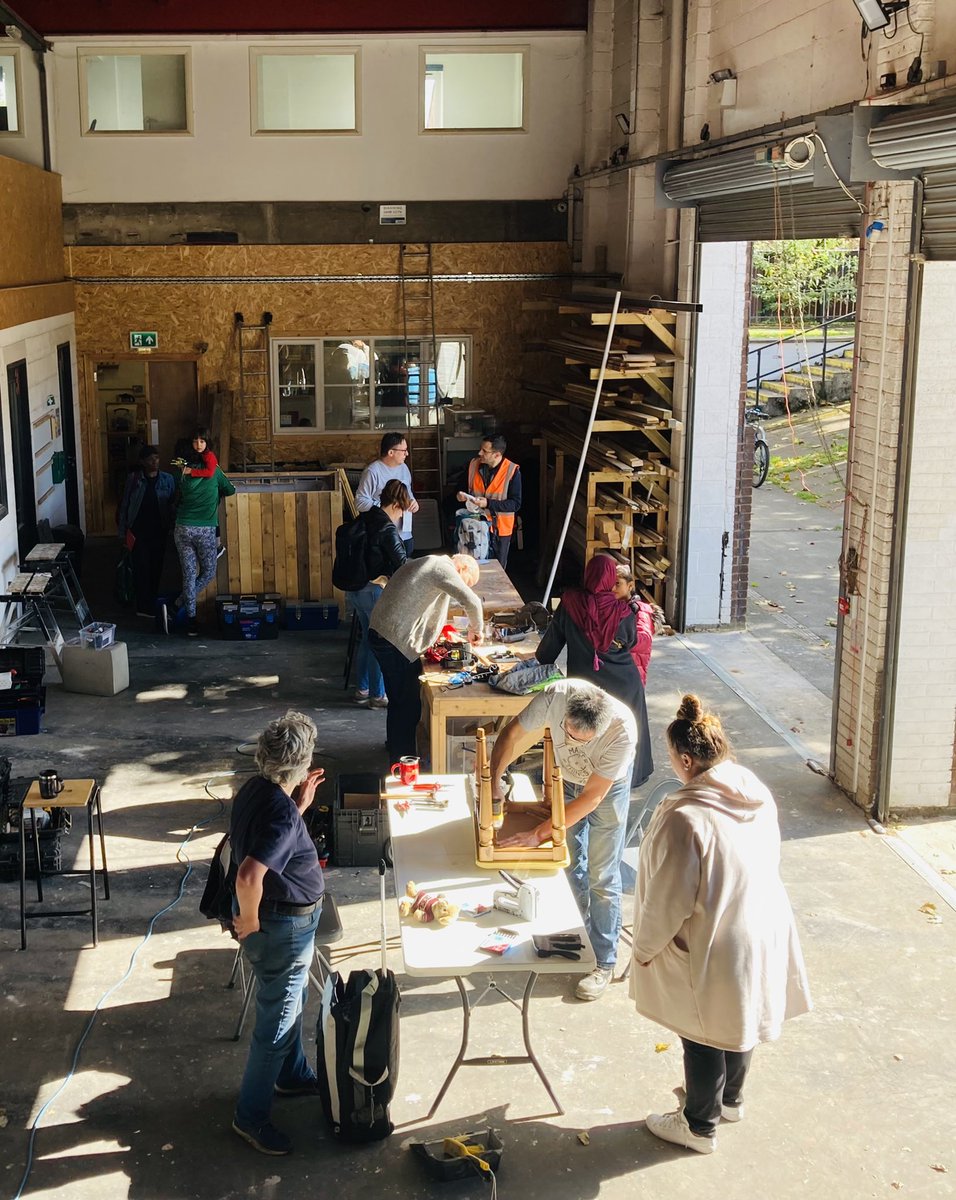 boilerhouse's tweet photo. Another busy #mossside #repaircafe. Lots of items fixed for free from furniture to toasters and electrical appliances. Last Sat of the month every month. Thanks as always to our wonderful volunteer fixers #costofliving #Sustainability #circulareconomy https://t.co/d2ZSA3BVmc