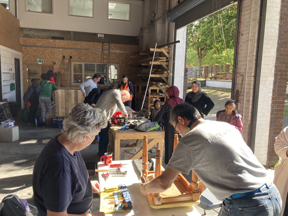 boilerhouse's tweet photo. Another busy #mossside #repaircafe. Lots of items fixed for free from furniture to toasters and electrical appliances. Last Sat of the month every month. Thanks as always to our wonderful volunteer fixers #costofliving #Sustainability #circulareconomy https://t.co/d2ZSA3BVmc
