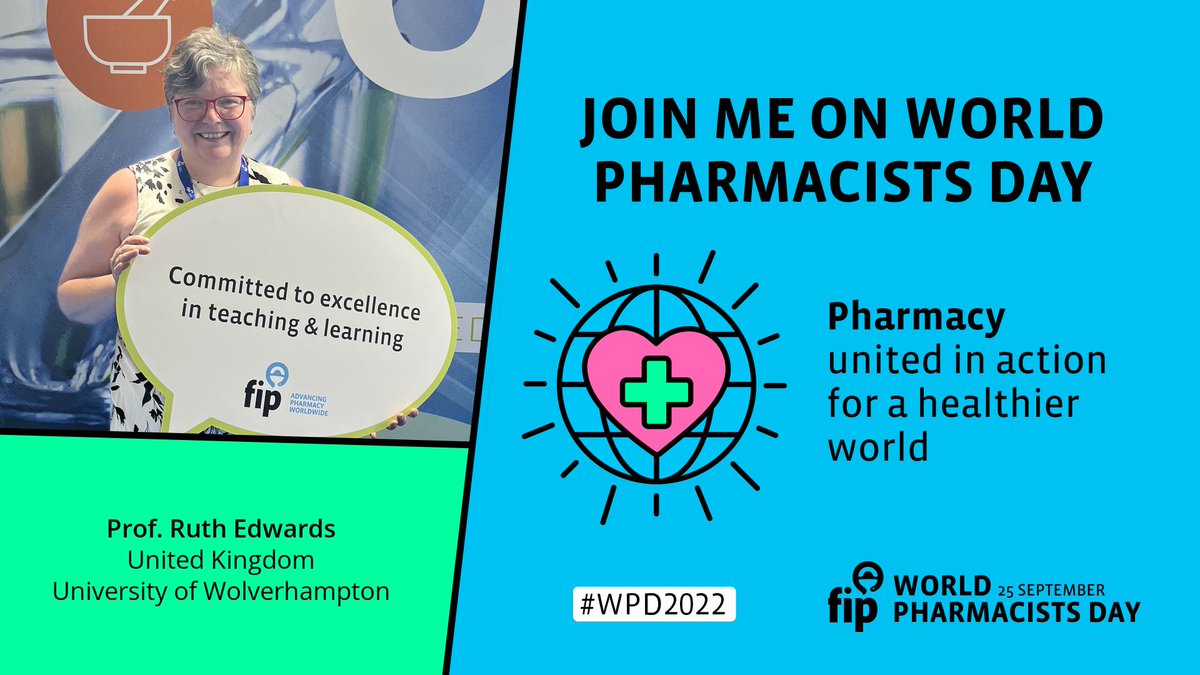 Happy #WorldPharmacistsDay22 to friends and colleagues across the globe. Special welcome to to @wlv_uni Pharmacy students starting studies tomorrow. #WPD2022