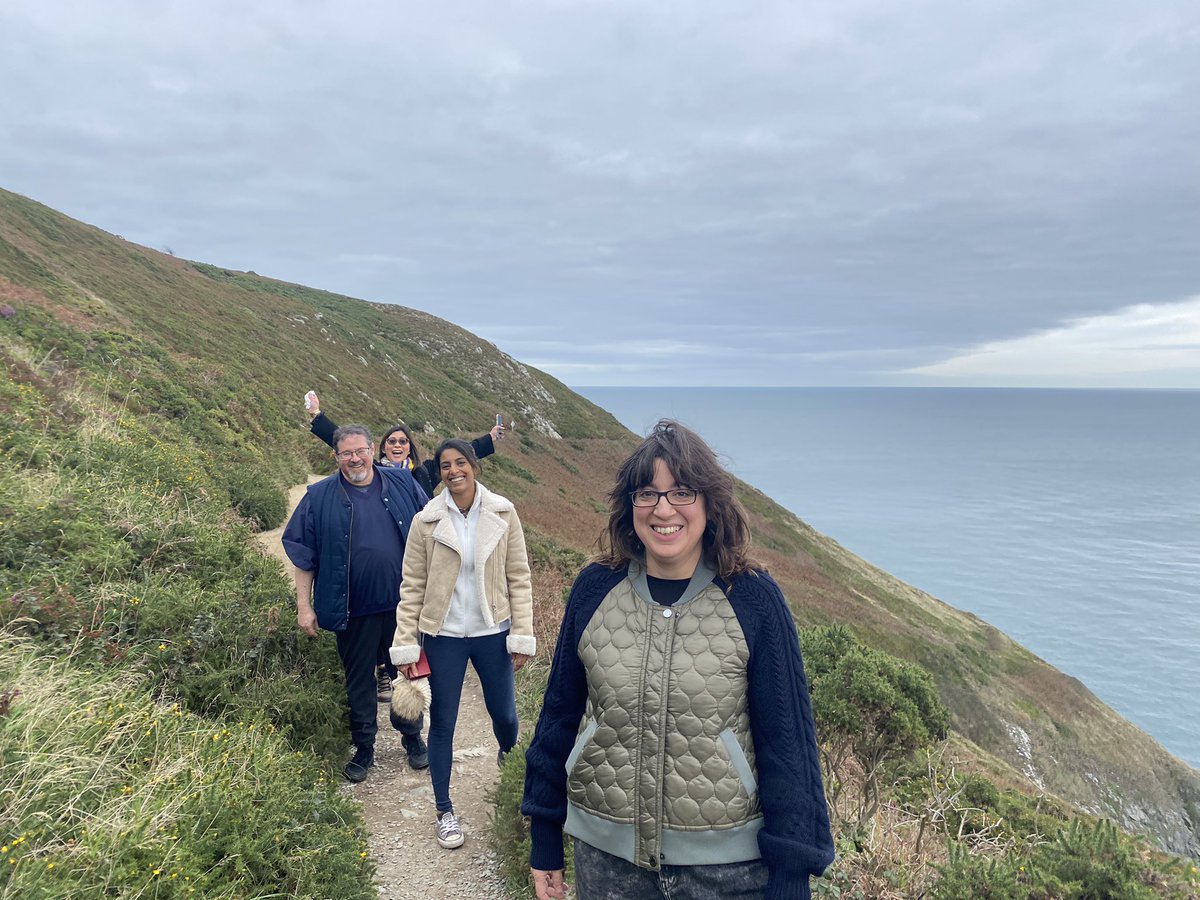FordePatrick's tweet photo. Invigorating post #AILCC22 conference cliff walk, thanks so much to @JackWestMD @BernadineWest12 @peters_solange @ValsamoA @Alfdoc2 (in spirit!) for joining us in Dublin! https://t.co/TmvuMJIgNU