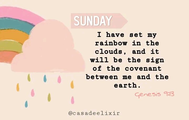 ItElxr's tweet photo. Rainy Sunday 🌧️

Whenever the rainbow appears in the clouds, I will see it and remember the everlasting covenant between God and all living creatures of every kind on the earth.

Keep safe everyone 🙏

#BlessedSunday 
#CasaAsOne https://t.co/QYt64aDlhg