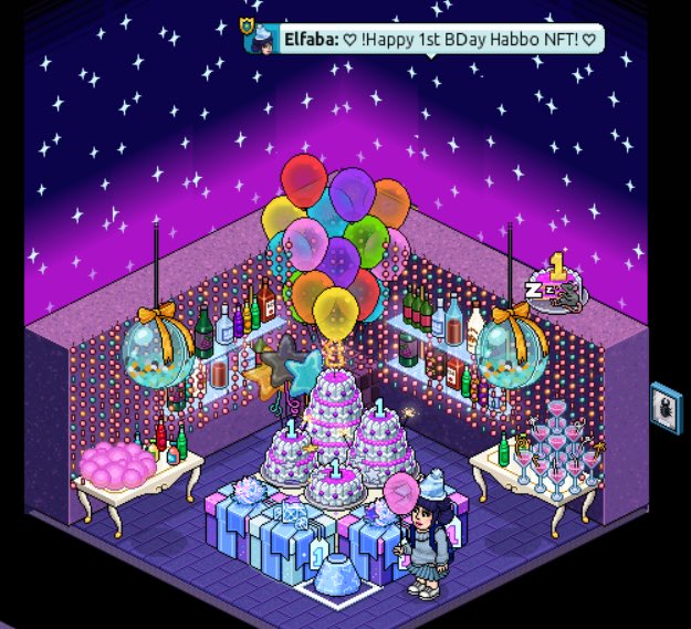 This year on Habbo was definitely the first one after long time I had really fun! This NFT project brought a breath of fresh air in the Hotel. This was only the first year, can’t wait to see what’s going to happen next! HAPPY BIRTHDAY♥️ from your BFF #HabboNFTBirthday  <a href="/HabboNFT/">Habbo NFT</a>