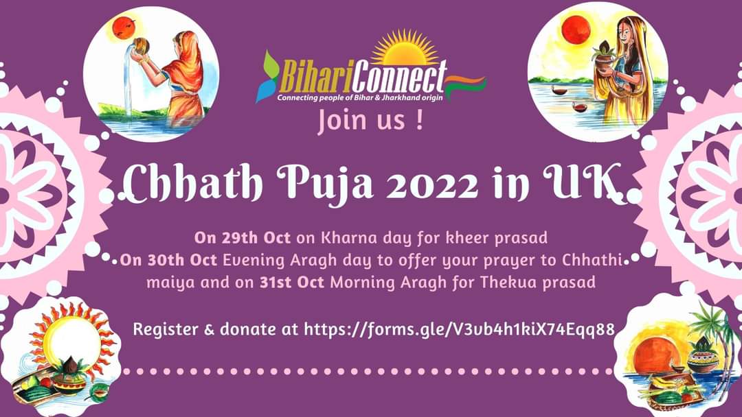 sguptaa's tweet photo. #chatthpuja2022 #bihariconnectuk 
Come let's celebrate our Bihar's pride, Chatth Puja in UK. https://t.co/s2z3dqAk5D