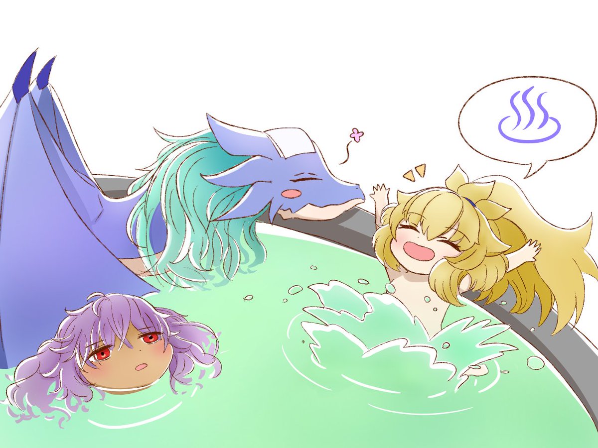 9cokuco's tweet photo. 温泉を楽しむアルカナゴッドたち（女湯ver） https://t.co/LINHjPyVWj