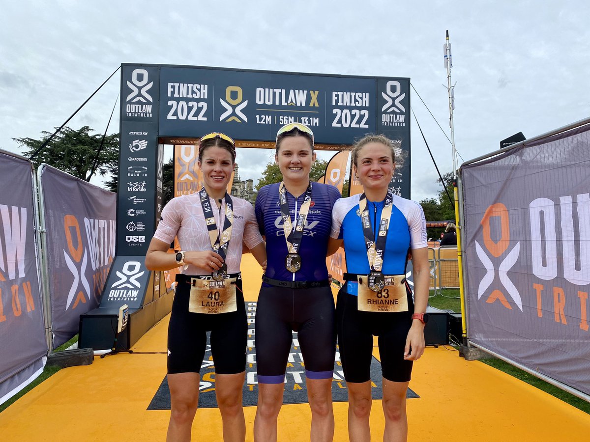 OutlawTriathlon's tweet photo. Outlaw X overall women’s winners:
1. Megan McDonald, 4:09:23
2. Rhianne Hughes, 4:10:13
3. Laura Gray, 4:16:25 https://t.co/cJc19sHgaI
