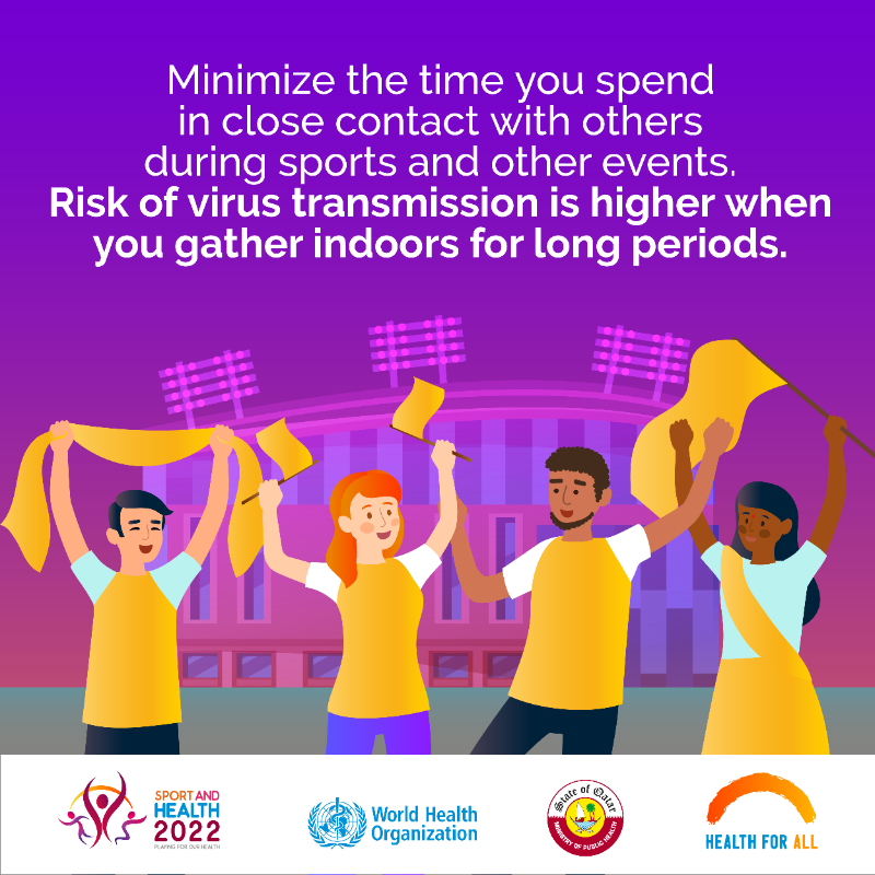 WHO's tweet photo. If you plan to attend the @FIFAWorldCup in #Qatar 🇶🇦 make sure to protect yourself and others from #COVID19 by following these steps ⬇️