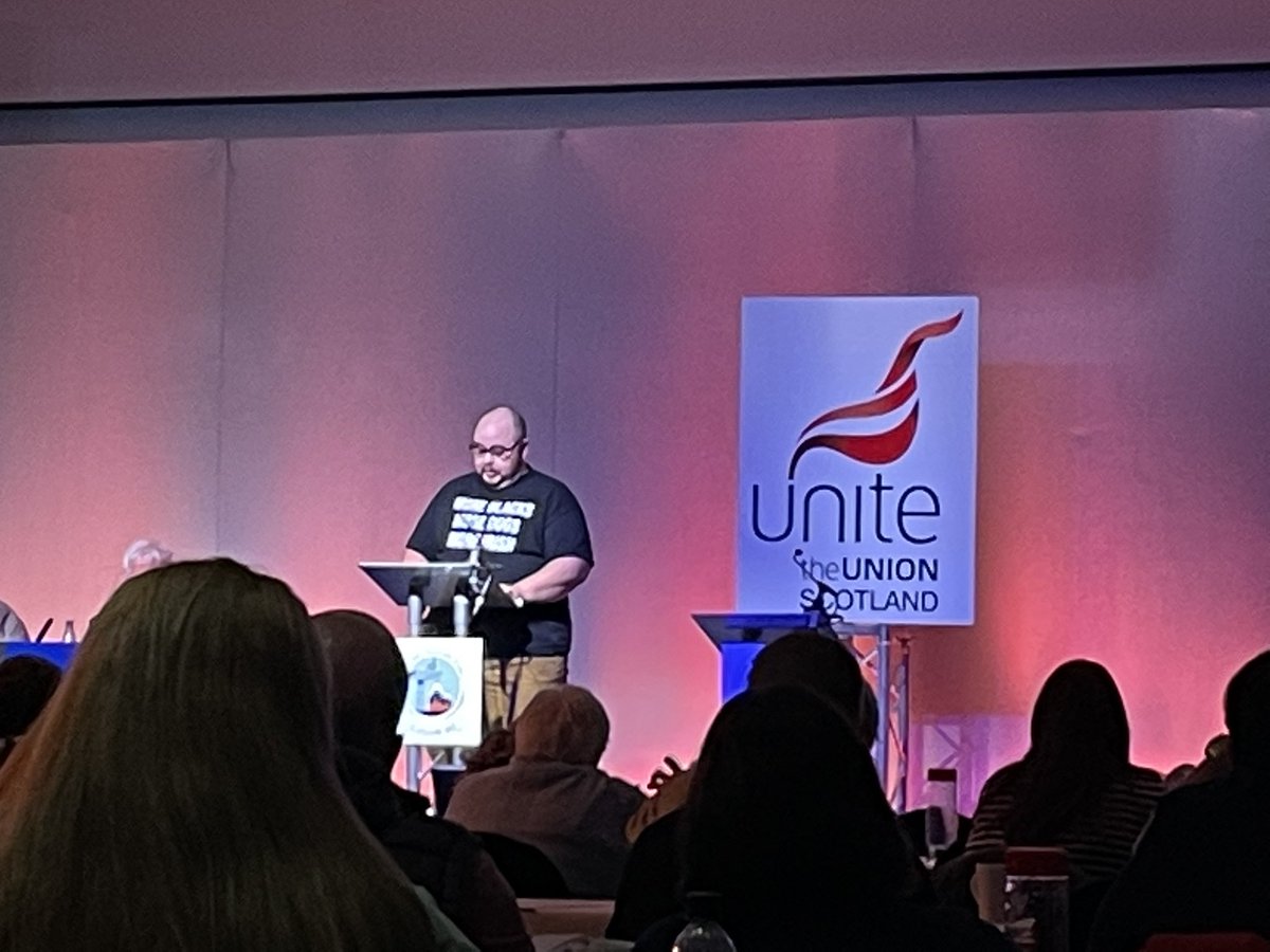 RozFoyer's tweet photo. Great and really moving contribution @UniteScotland conf from @Nathan_Unite reading the piece he wrote for the @WorkersStories project reflecting on the pandemic “I’m a truck driver…” 👌 https://t.co/bVkvfTlpas