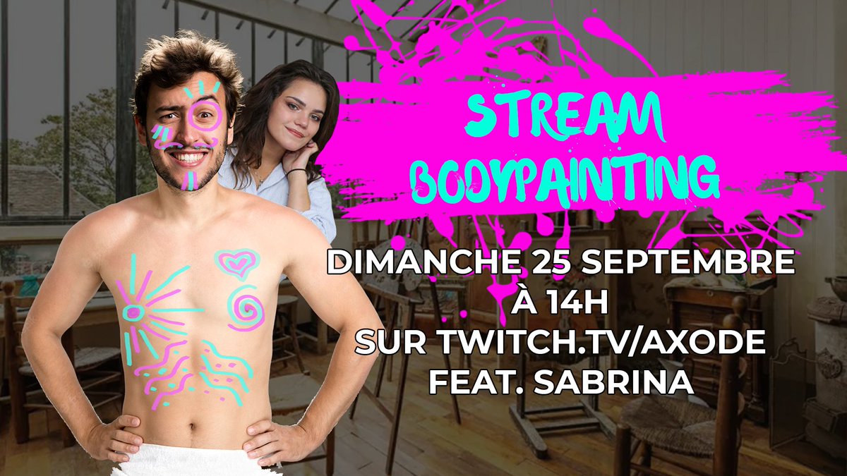 NitoAxode's tweet photo. 🔴🎨 STREAM BODYPAINTING 🎨

C'EST MAINTENANT !
Le #stream #bodypainting démarre et on va se taper des barres ! ✨
Je serais accompagné de la talentueuse Sabrina : sabrina_bhll sur insta !

Et tout ça se passe ici :
▶️https://t.co/BE5zzsWHrd◀️

VIENS VITE ! 🥰 https://t.co/ntdWS7C2Y2
