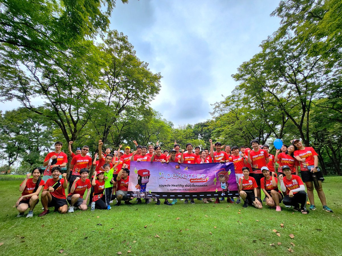 Apetimism's tweet photo. Thanks everyone again for coming to our IRL event. It was so tired but also so much fun. See u again next time!

[Thai] ขอบคุณทุกคนมากมายที่มากันวันนี้น้า เหนื่อยแต่สนุกมากกกก เจอกันรอบหน้าน้า เดี๋ยวมีอะไรสนุก ๆ ให้ทำอีกเรื่อย ๆ อิอิ

#Apetimism #Apexercise #BananaRun #IRL https://t.co/huccBADDKj