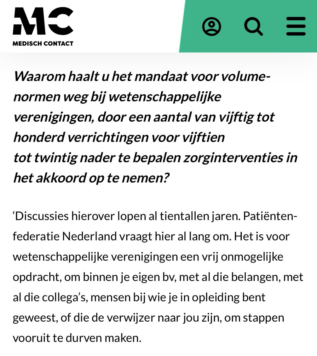 Bijzondere beschouwing van wetenschappelijke verenigingen door 'onze' <a href="/MinVWS/">Ministerie van VWS</a>. 

medischcontact.nl/nieuws/laatste… via @medischcontact