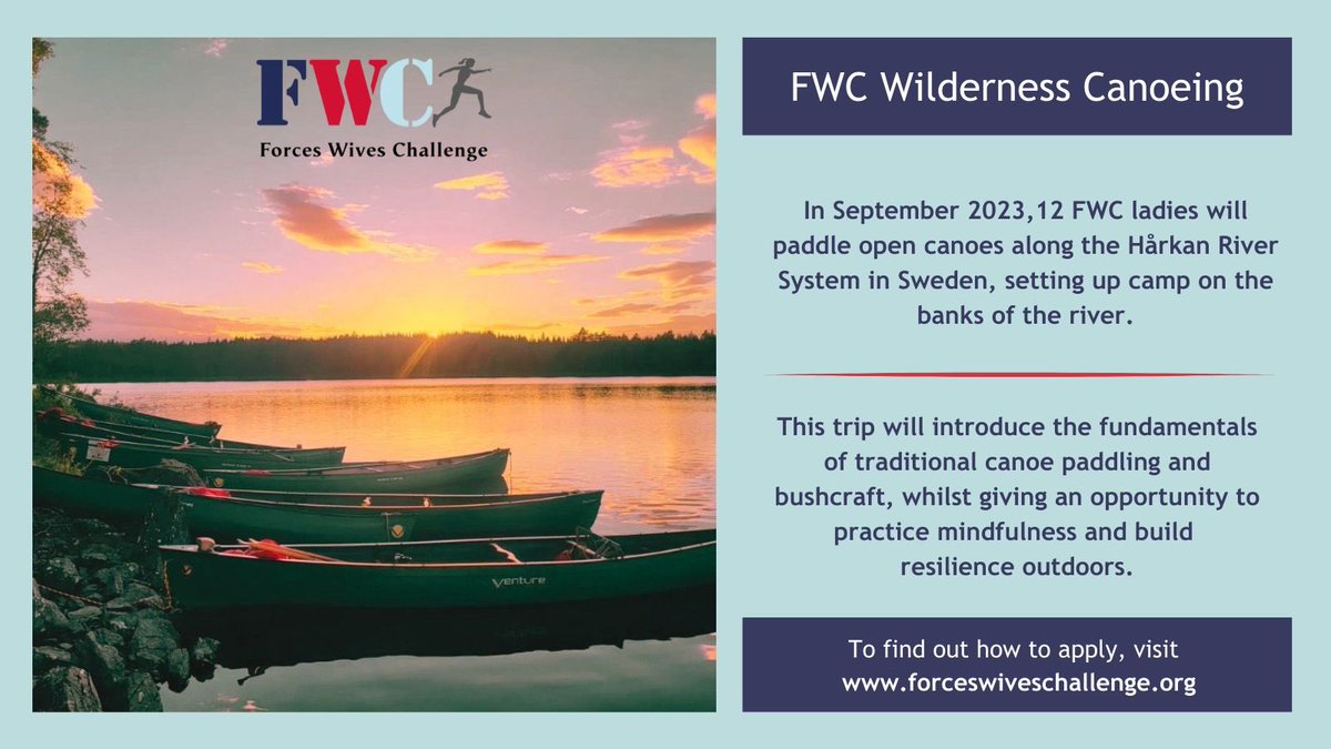 FWC Wilderness Canoe will be happening in September 2023. See our website for details 🙌
