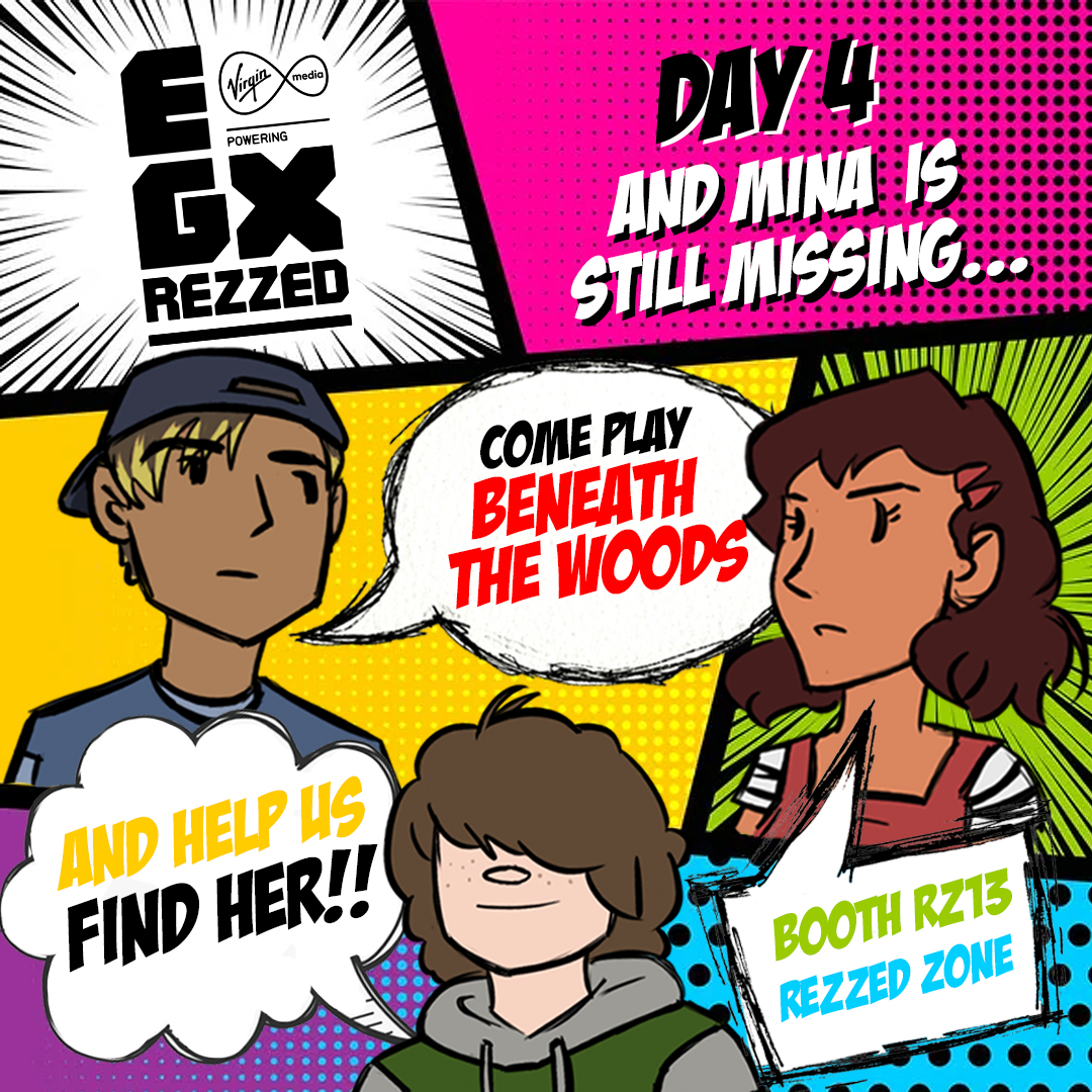 It's the final day <a href="/EGX/">EGX</a>, the crew is ready to swing into action + find Mina! Join them @ booth RZ13 #BeneathTheWoodsGames!!
<a href="/PSorooshian/">Parham Sorooshian</a> <a href="/NFTS_Games/">National Film & Television School Games Design</a> <a href="/NFTSFilmTV/">National Film and Television School</a> <a href="/GamingRTweeters/">Gaming RTs</a> #IndieGame #IndieGames #IndieGameDeveloper #IndieDev #IndieGameDev #GameDev #VideoGames #EGX2022