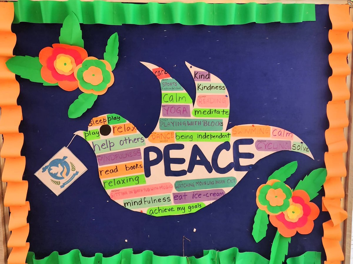 MadhulitaPat's tweet photo. 'Peace begins with a smile' -Mother Teresa

#CrewOne created a word cloud to share what peace means to each of them. It was heart-warming to experience the authenticity of their responses. #teachablemoment #InternationalDayOfPeace #pypchat #ibakah @SimranS40735194 https://t.co/uqydVehAKO