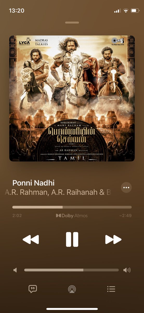 Shiva_0127's tweet photo. Wow #PonniyinSelvan in #DolbyAtmos sounds amazing.. check it out on #AppleMusic 

https://t.co/6a6L98mIL3 https://t.co/D7THtGN7lz