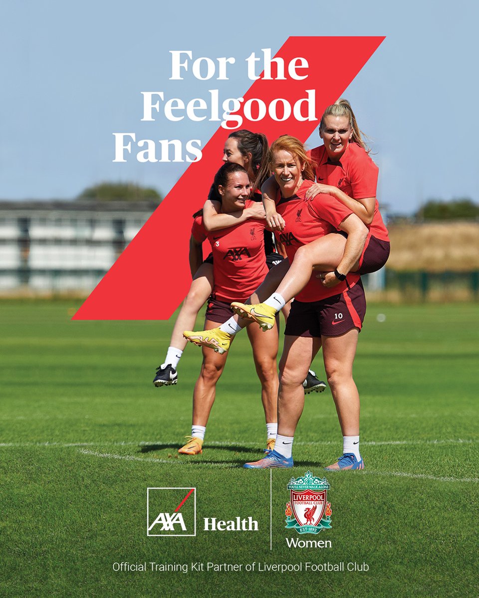 AXAHealth's tweet photo. At AXA Health we support @LiverpoolFCW at every game! โฝ๏ธ Get outdoors, socialise with friends and support your favourite team!
#FeelgoodHealth #Liverpool #AXA #KnowYouCan #LiverpoolFCW #OfficialTrainingKitPartner #LiverpoolFC https://t.co/KyBlnow08v