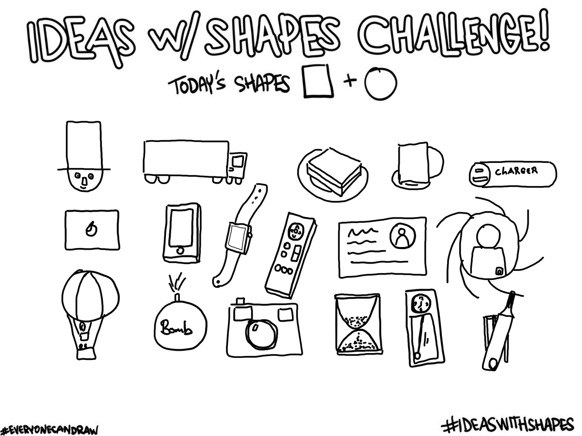 MrChrisJWilson's tweet photo. Finally took some time to complete @OmarLopez0207 ‘s  #everyonecandraw challenge. 
two different shapes, many ideas. #ideaswithshapes
who is going to join in? https://t.co/l5LShzU4UN