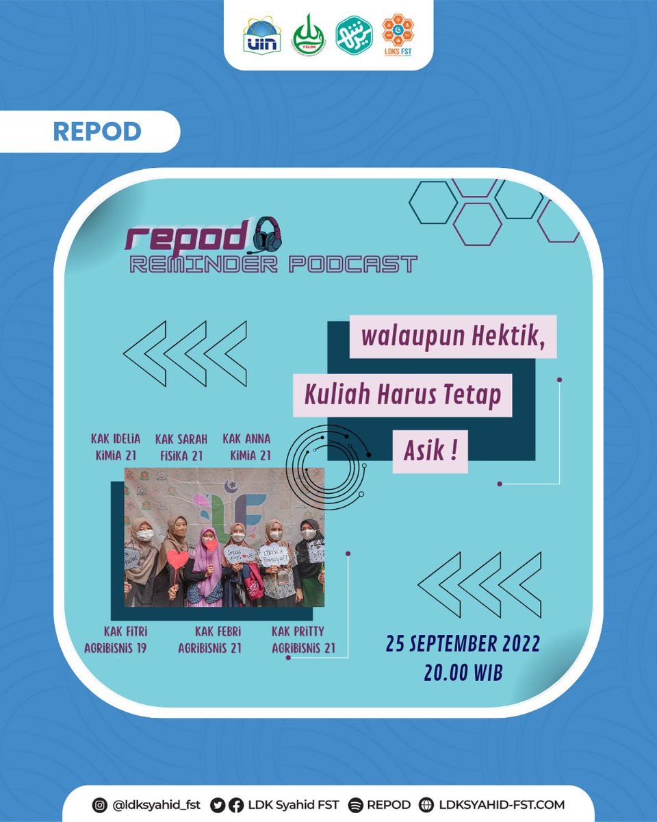 Ldksfst_uinjkt's tweet photo. Hallo sobat LDK !
Siapa ni yang kangen dengerin podcast ? 🤗
"KUMPUL BARENG DI SELA HECTIK TAPI PIKIRAN HARUS TETAP ASIK"
Yuk dengerin podcast tentang hektiknya kuliah!
⤵️
https://t.co/G0u0iDiIDa
⤴️
#YukMentoring
#KitaAdalahSaudara
#LDKSFST
#KepakSayapKebaikan
#LDKSyahid
#REPOD https://t.co/OMHTZCMF5z