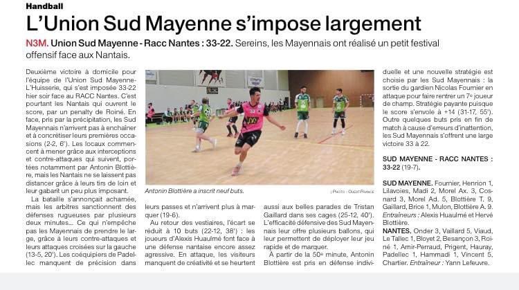 📰 REVUE DE PRESSE 

Revue de presse du dimanche matin et retour sur l’importante victoire de la Nationale 3 hier soir face au RACC Handball Nantes 🙌