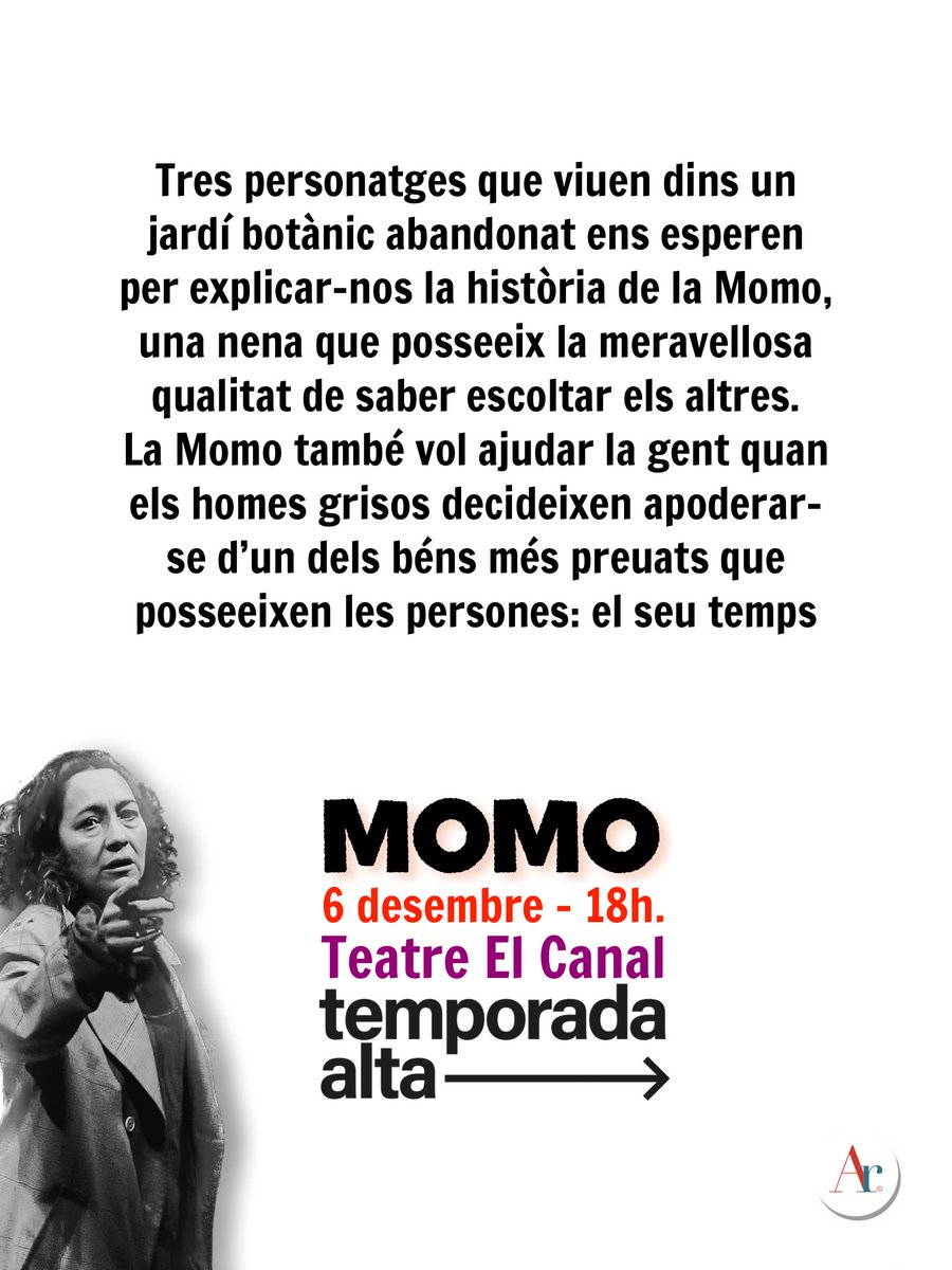 Tenim ganes d portar la història de #MomoAnnaRoca a <a href="/temporadaalta/">Temporada Alta</a> 
per emocionar-nos i reflexionar amb l’audiència. Viu l’experiència!

Espectacle recomanat a partir de 8 anys. Aconsegueix les teves entrades:
temporada-alta.com/shows/momo/

#escenafamiliar #temporadaalta 
#teatre #Momo