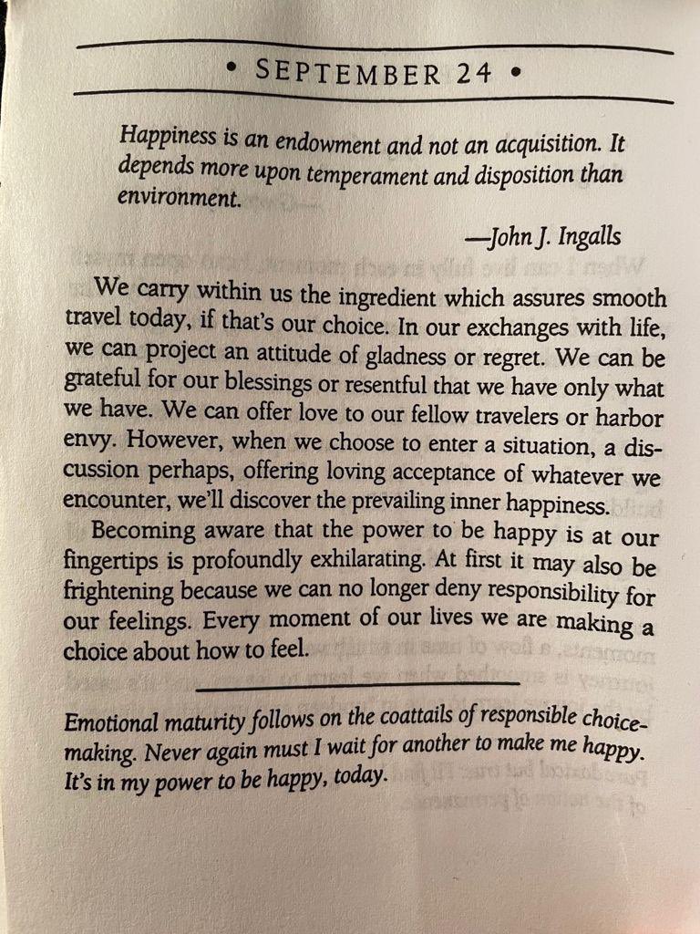 A friend shared this reading with me and it’s so beautiful I wanted to pass it on. I love Jimmy Carrs description of ‘Happiness’ which is ‘The enjoyment of the passage of time when your expectations have been exceeded’.  However, this passage explains wonderfully how to access it