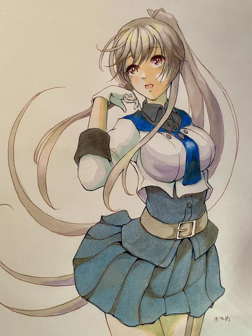 もうすっかり秋の風ね。。。今日の練習絵は矢矧さんでした。 
