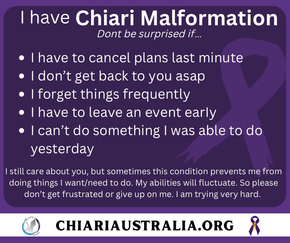 chiariaustralia's tweet photo. I have #chiari I am trying my best so please give me some credit and empathy instead of assuming the worst. https://t.co/npPCVjOu0j