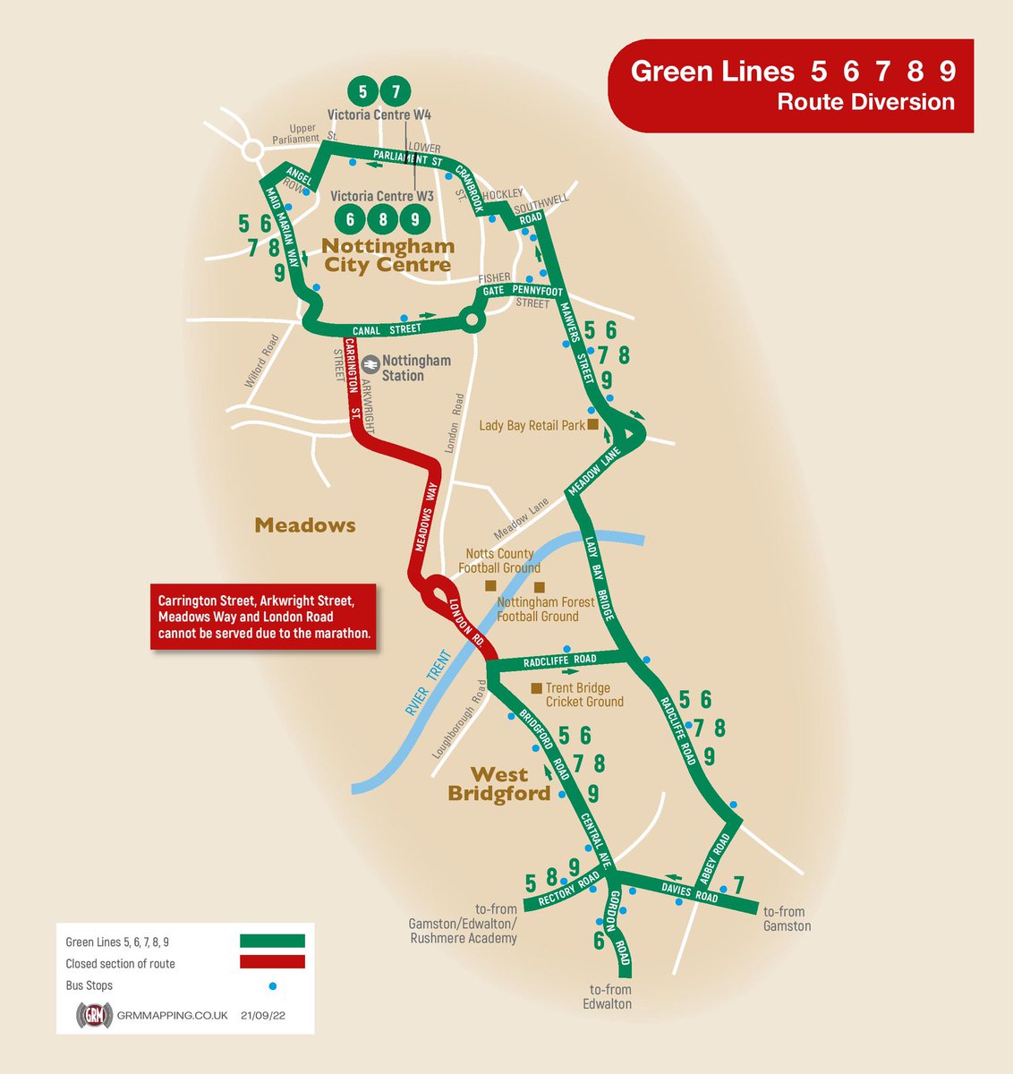 NCT_Buses's tweet photo. #MarathonUpdate
Navy 1, 48 and Green 5, 6, 7, 8, 9, 10, 11 are now following their diversion using Lady Bay Bridge as the marathon gets underway.
Info: https://t.co/dr5VKTST0S https://t.co/dX7MfEPRKy