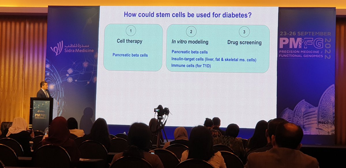 hananqasem1's tweet photo. A valuable talk by Dr. Essam on induced pluripotent stem cells as a platform for precision medicine in diabetes. (#PMFG, Doha, Qatar)
@AbdelalimEM
@SidraMedicine
@QBRI12
@HBKU https://t.co/nuA1lUlom0