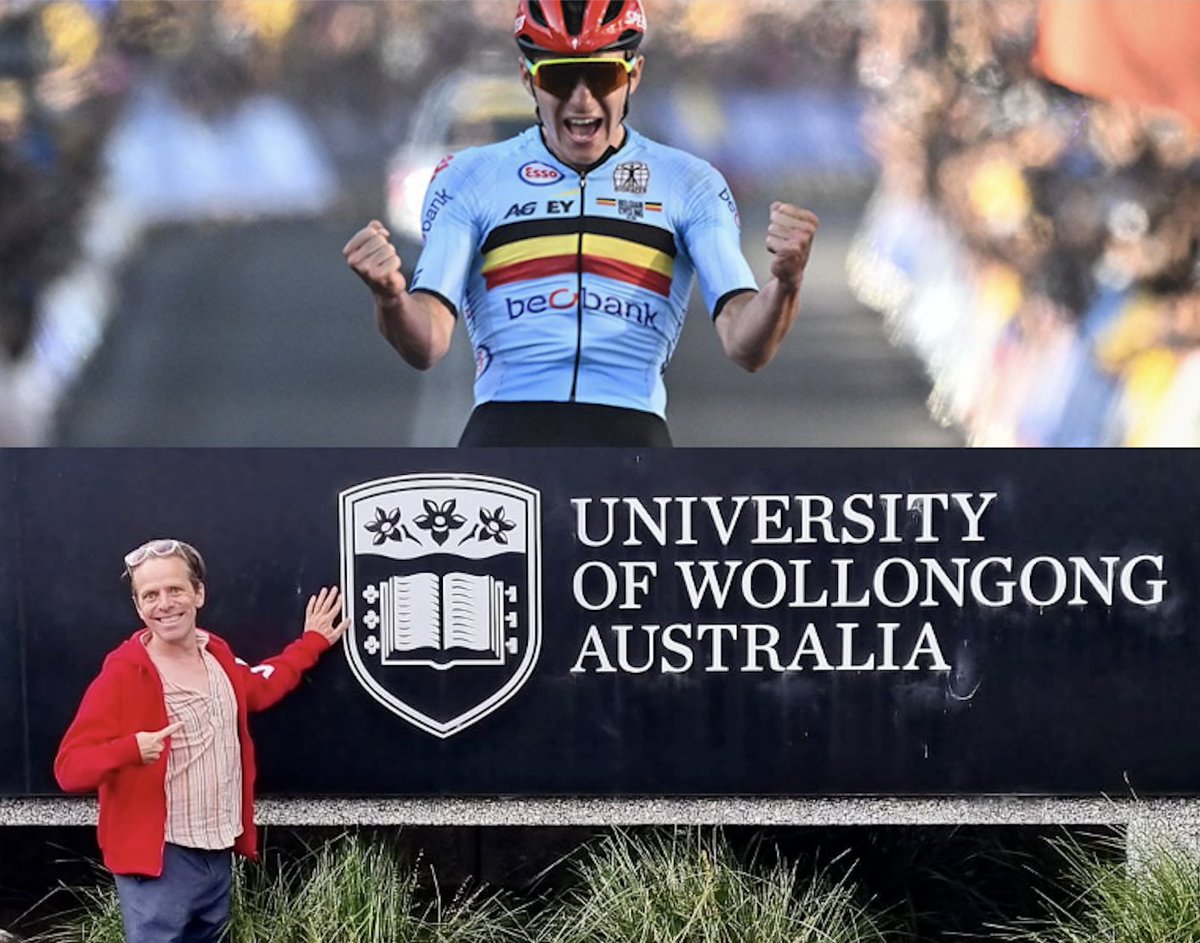 So now you all know where I work as a visiting Prof?! @UOW #UOW #Wollongong2022 #wkwielrennen #remco