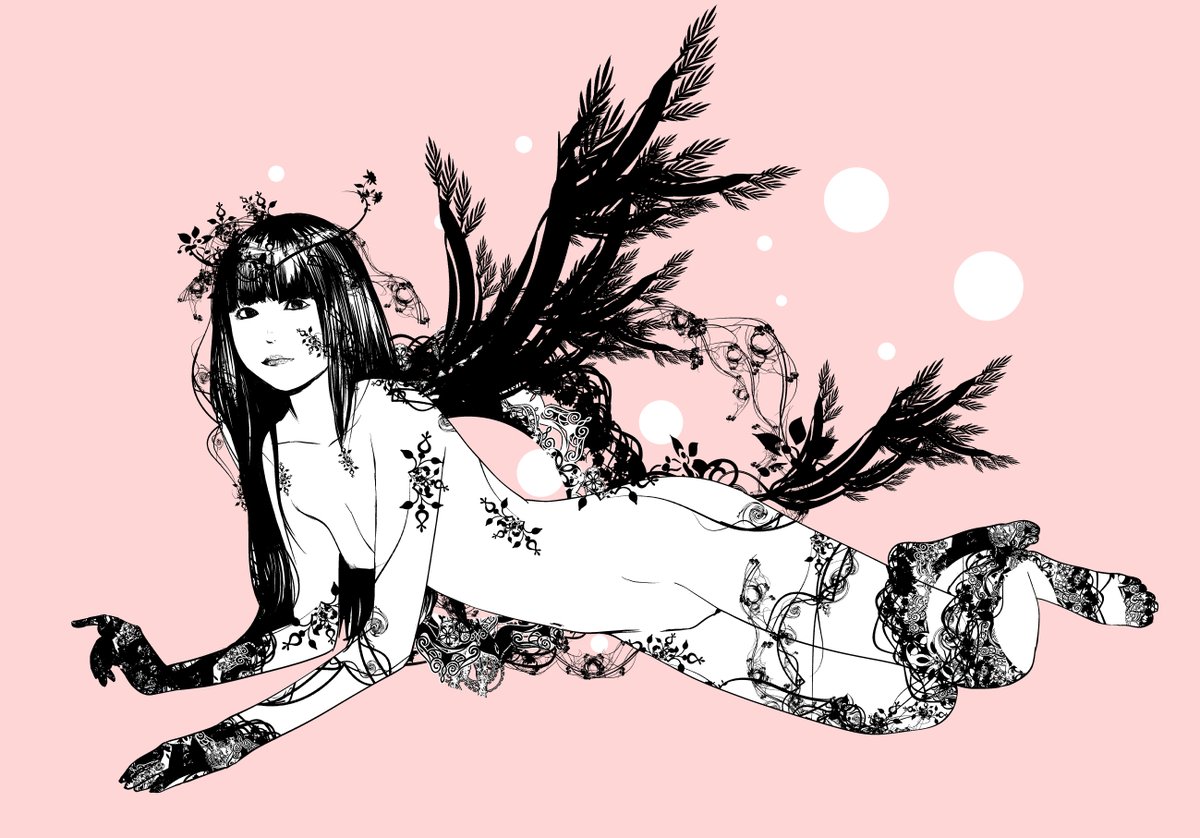「モデルさん絵みて 」|かざあなのイラスト