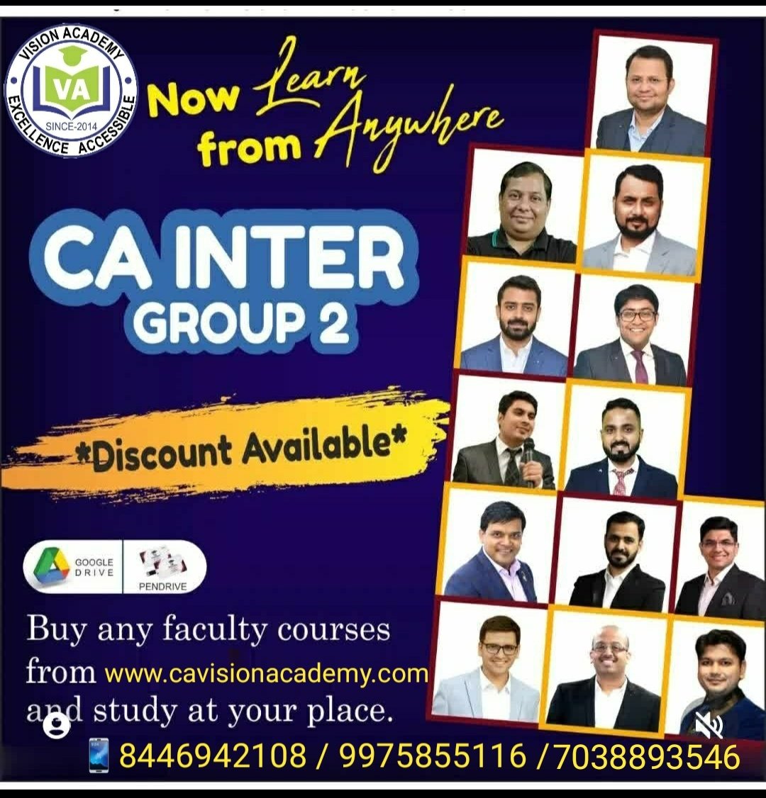 cavisionacademy's tweet photo. #CAInterGrp2 #AdvAcc #Eissm #Audit #FmEco Latest Regular, #Examoriented - #CAVISIONACADEMY.
#CFASanjaySaraf
#CAAmitTathed
#CA
Order Now- https://t.co/EBFM83hrj5
Free & Fast Delivery | Best Price Guaranteed
Call/WhatsApp on 8446 942 108 for inquiries https://t.co/eEcFVW02b2