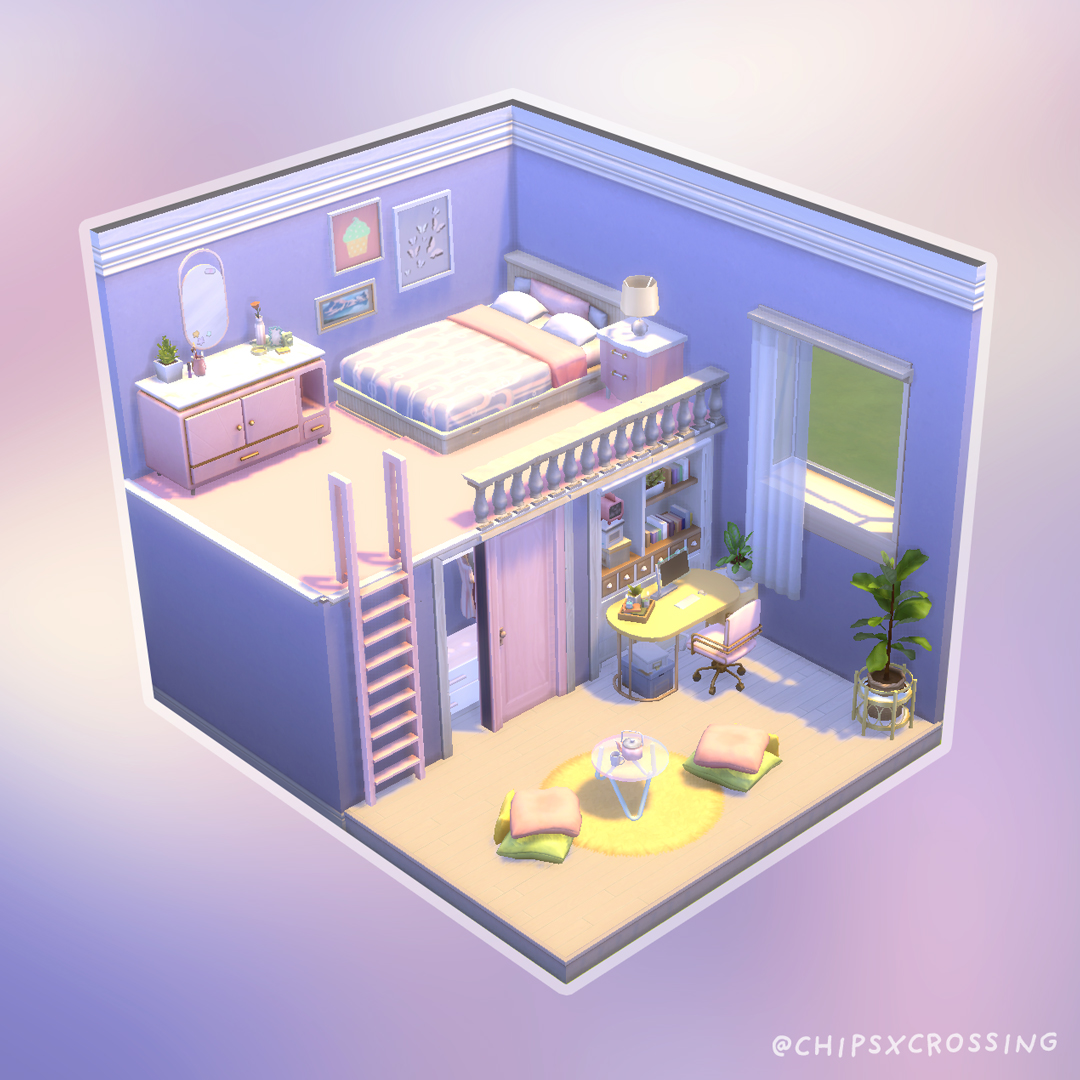 cozy_chips's tweet photo. Cozy Pastel Loft #ShowUsYourBuilds #Sims4 https://t.co/IWme9HlgNy