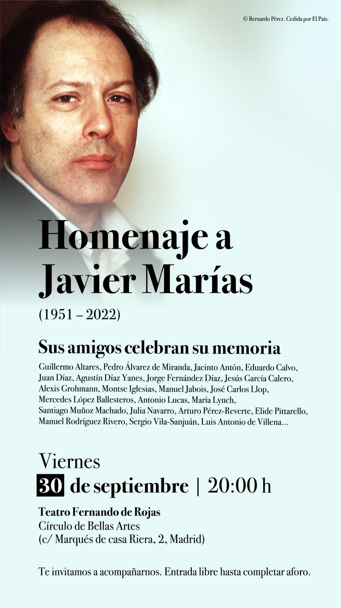 perezreverte's tweet photo. El próximo viernes, en Madrid. https://t.co/q4uWSA21ir