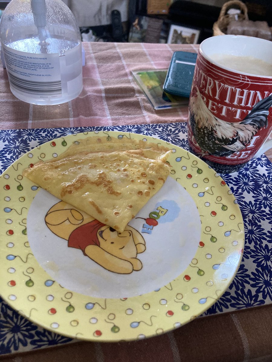 mummajokey's tweet photo. Truly blessed with pancakes for breakfast from my Ukrainian guests this morning! (This was the last one!) https://t.co/S41CHb76Xn