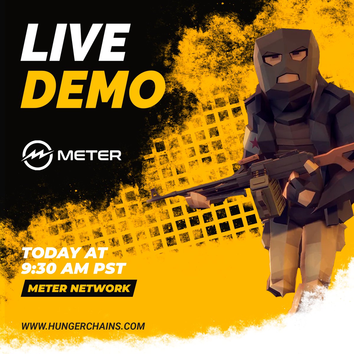 hungerchains's tweet photo. ✨We are pleased to announce to you that #HungerChains are coming to the Meter Network.
📡A live demo scheduled today at 9:30 AM PST with @MeterSpaces : https://t.co/3sKEzs8LGT
Check Our website: https://t.co/2jPScnQTS8 https://t.co/KPbUKenFw0