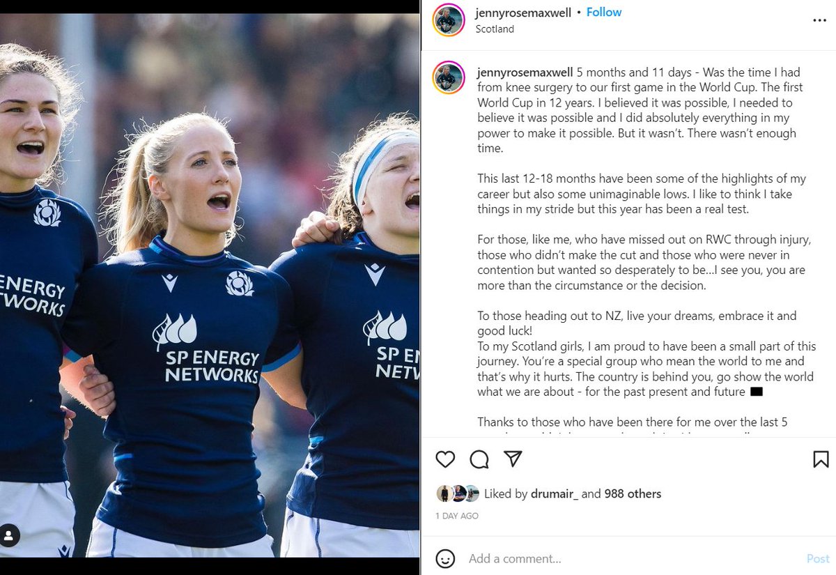 Find yourself friends/team mates as supportive as @JennyRose088... 𝐓𝐡𝐞 𝐌𝐚𝐱𝐰𝐞𝐥𝐥 𝐂𝐥𝐚𝐧 M𝐨𝐭𝐭𝐨 – 𝐑𝐄𝐕𝐈𝐑𝐄𝐒𝐂𝐎: 𝐌𝐞𝐚𝐧𝐢𝐧𝐠 𝐈 𝐰𝐢𝐥𝐥 𝐠𝐫𝐨𝐰 𝐬𝐭𝐫𝐨𝐧𝐠/𝐟𝐥𝐨𝐮𝐫𝐢𝐬𝐡 𝐚𝐠𝐚𝐢𝐧 I’ll bounce back in time + will do all I can to wear the thistle again