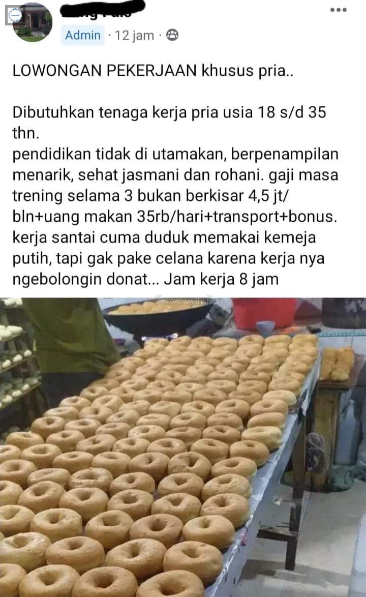 AREAJULID's tweet photo. Dis! Loker yang bikin kita trust issue sama donat😭😭 https://t.co/hlq3uzdbbu